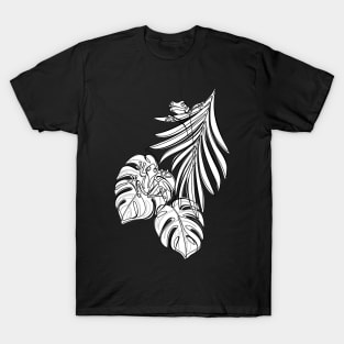 Minimalistic Continuous Line Tropical Frogs T-Shirt